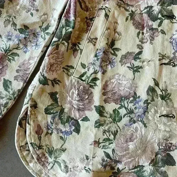 English Rose Multicolor Floral Studded Long Sleeve Button Front Jacket Size M - Picture 4 of 12